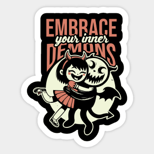 Embrace Your Inner Demons // Funny Cute Design Sticker